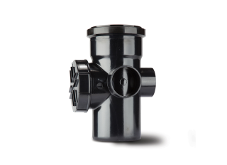 Polypipe SA43B Single Socket Access Pipe 3 Boss Black 110mm